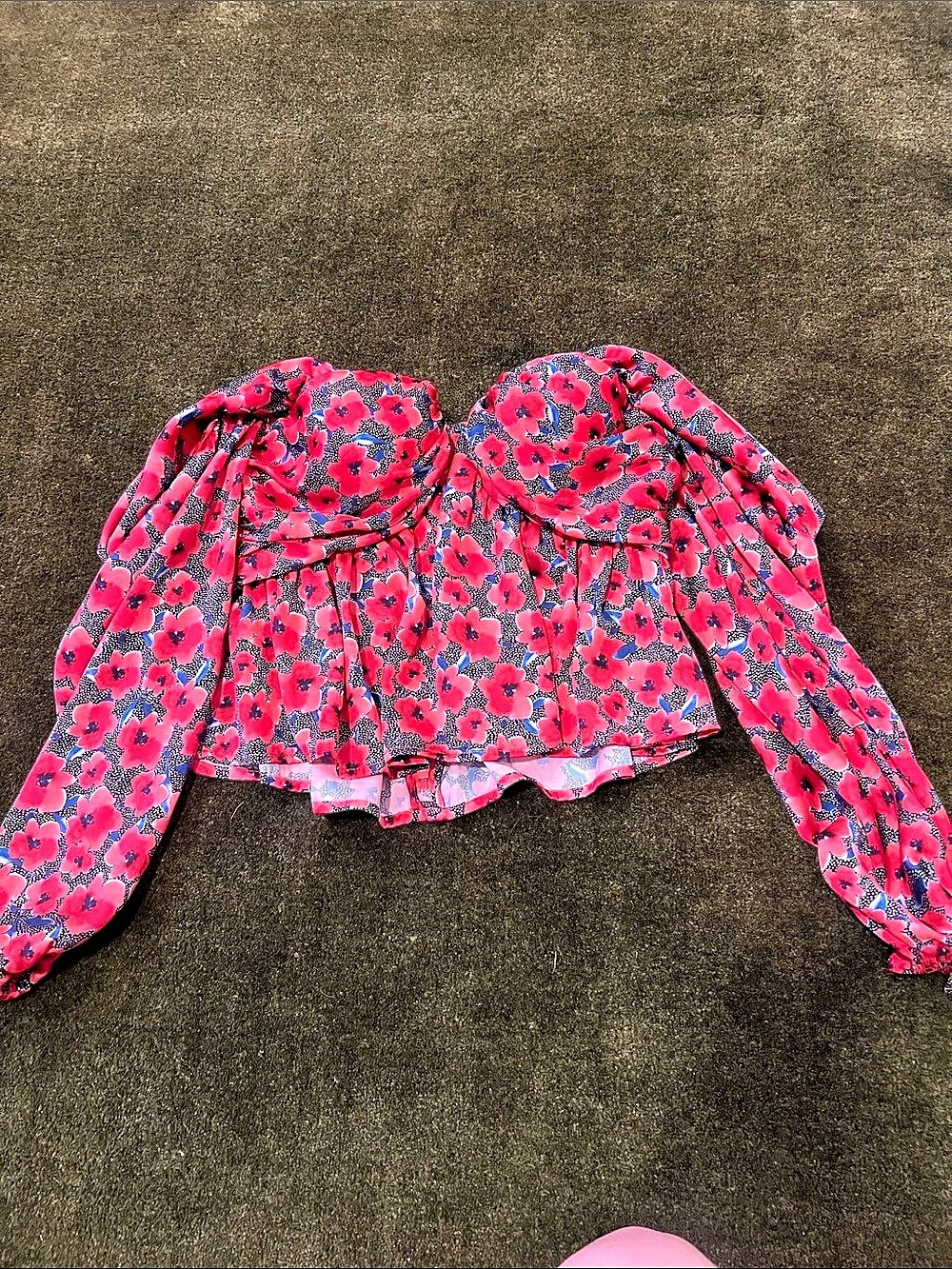 House of Harlow 1960 Burna Blouse Floral Pink & Blue